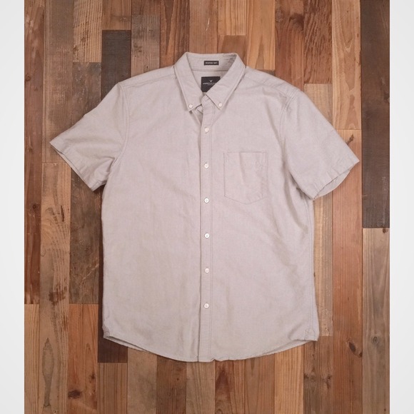 American Eagle Outfitters Other - American Eagle Seriously Soft Short Sleeve Button Down Shirt Gray Mens Large L